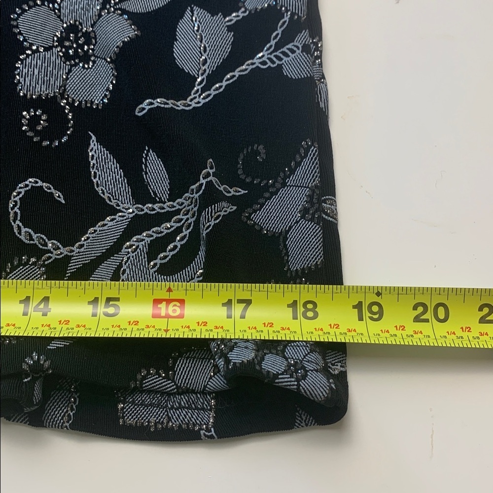 Black w Blue Grey Embellishments and Sparkles Long Sleeve Formal Jacket - Picture 10 of 14